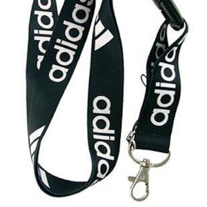 Universal Adidas Lanyard Keychain ID Badge Holder quick release Black White Logo